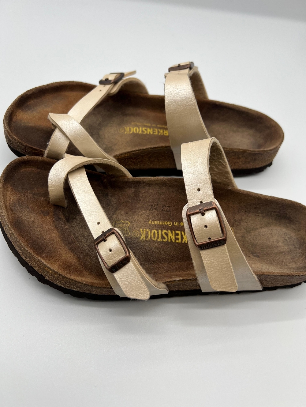Birkenstock Mayari Pearly Cream Sandals Size: Women's 8